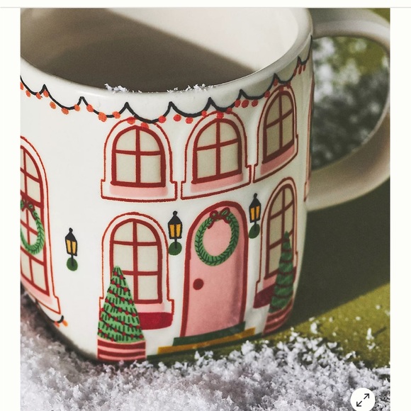 Anthropologie Chalet Village Holiday Christmas House Teapot & Two Mugs Set - Picture 9 of 10